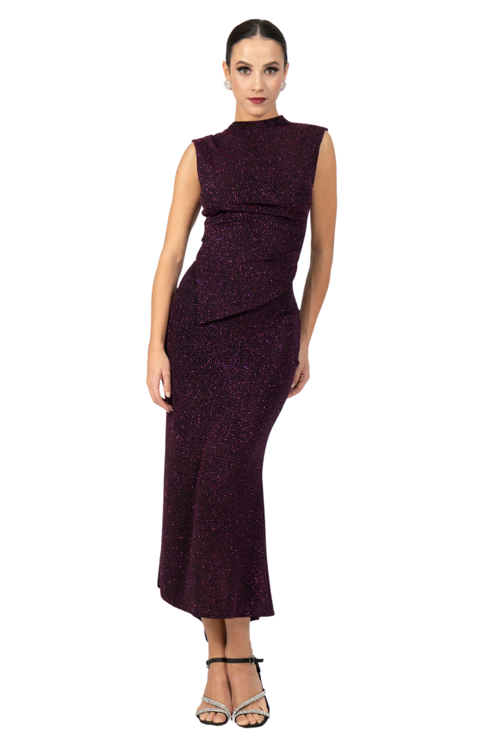 Sparkling Midi Skirt With Side Slit