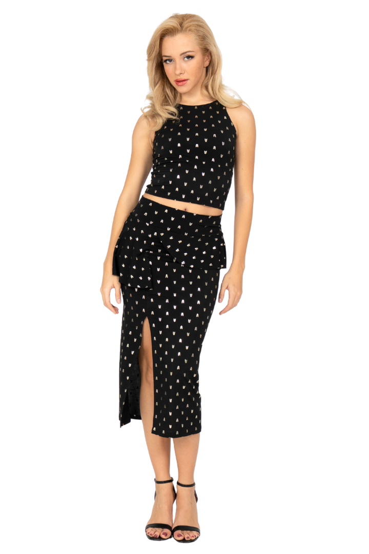 Sparkling Peplum Tango Skirt