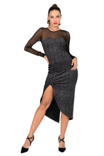 Load image into Gallery viewer, Sparkling Velvet Open Back Tango Dress With Mesh Details
