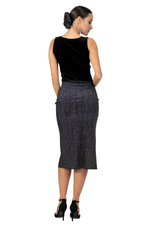Load image into Gallery viewer, Sparkling Velvet Pencil Skirt With Gatherings

