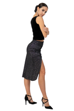 Load image into Gallery viewer, Sparkling Velvet Pencil Skirt With Gatherings

