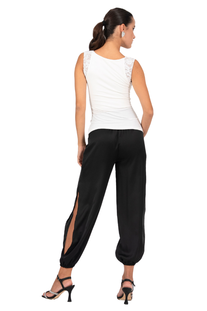 Square Neckline Top With Bust Gatherings And Lace Straps