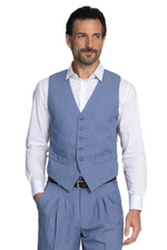 Load image into Gallery viewer, Stone Blue Tango Vest With Paisley Floral Print Back
