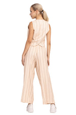 Load image into Gallery viewer, Striped Beige Women&#39;s Suit Vest