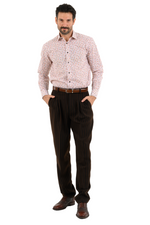 Load image into Gallery viewer, Striped Brown Men&#39;s Tango Pants With Three Pleats
