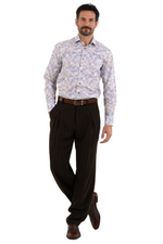 Load image into Gallery viewer, Brown Striped Tango Pants With Front Pleats
