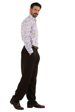 Load image into Gallery viewer, Brown Striped Tango Pants With Front Pleats
