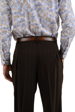 Load image into Gallery viewer, Brown Striped Tango Pants With Front Pleats
