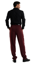 Load image into Gallery viewer, Striped Burgundy Men&#39;s Tango Pants With Three Pleats
