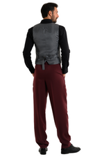 Load image into Gallery viewer, Striped Burgundy Men&#39;s Tango Pants With Three Pleats
