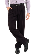 Load image into Gallery viewer, Eggplant Striped Tango Pants With Four Pleats
