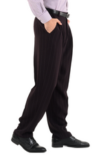 Load image into Gallery viewer, Eggplant Striped Tango Pants With Four Pleats
