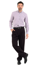 Load image into Gallery viewer, Eggplant Striped Tango Pants With Four Pleats
