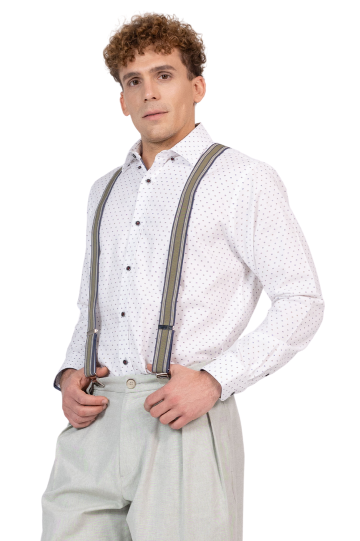 Striped Men's Adjustable Suspenders
