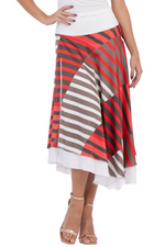 Load image into Gallery viewer, Striped Two-layer Satin Dance Skirt 