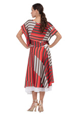 Load image into Gallery viewer, Striped Two-layer Satin Dance Skirt