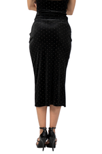 Load image into Gallery viewer, Studded Velvet Midi Pencil Skirt With Right Slit
