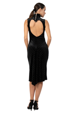 Load image into Gallery viewer, Studded Velvet Tango Dress With Heart Cutout
