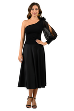 Load image into Gallery viewer, Swing Satin Skirt (S) (Black)
