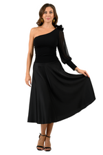 Load image into Gallery viewer, Swing Satin Skirt (S) (Black)
