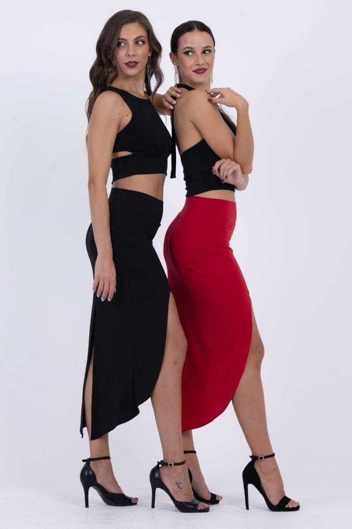 Tango Skirt With Curved Front Slit