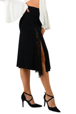 Load image into Gallery viewer, Tango Skirt with Right Slit &amp; Lace Details
