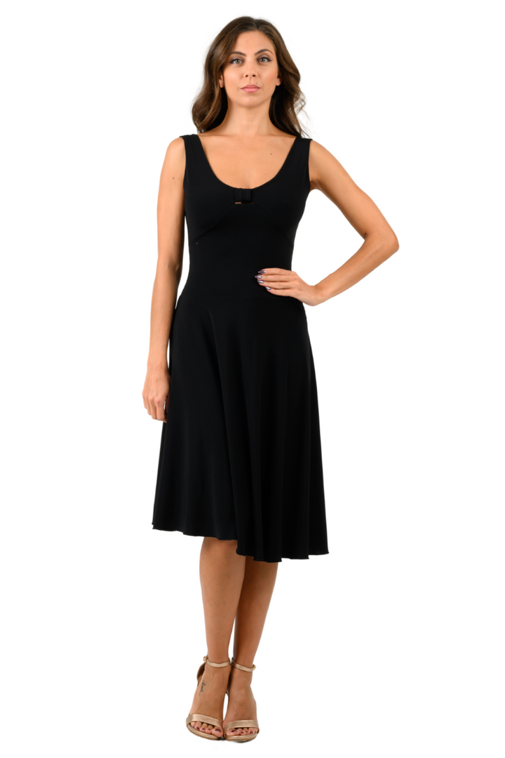 Tango Dress With Low Bow Back Design & Keyhole Cutout