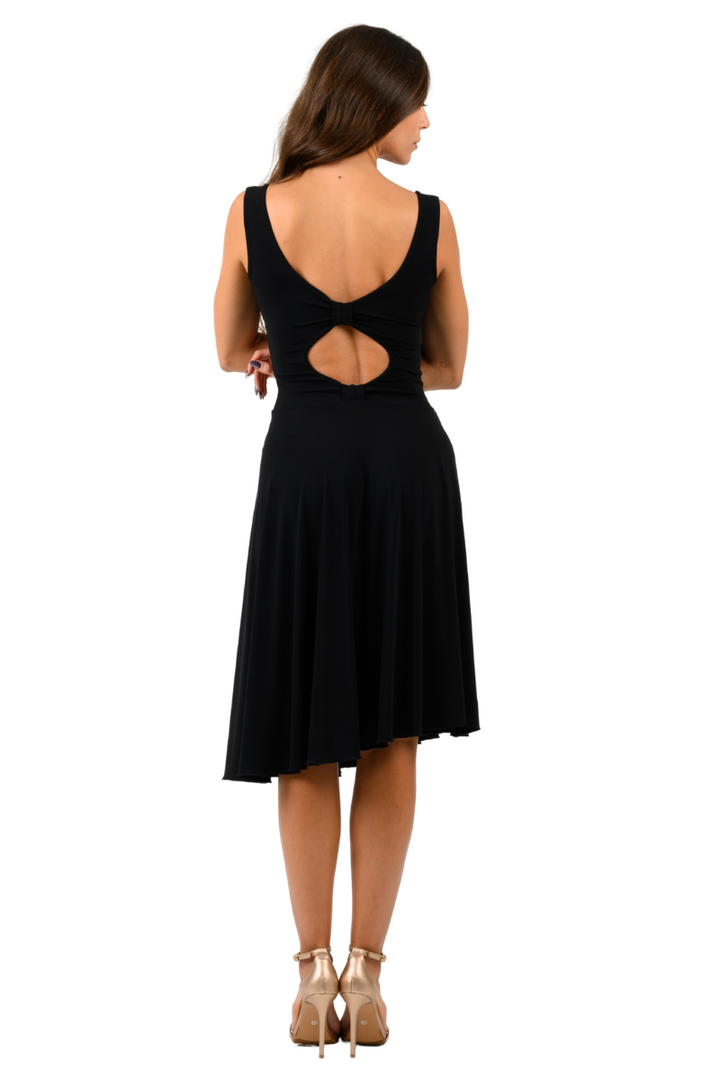 Tango Dress With Low Bow Back Design & Keyhole Cutout