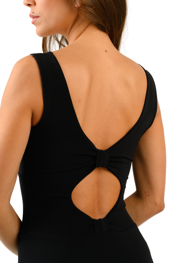 Tango Dress With Low Bow Back Design & Keyhole Cutout