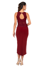 Load image into Gallery viewer, Lace Keyhole Back Dance Sleeveless Crop Top
