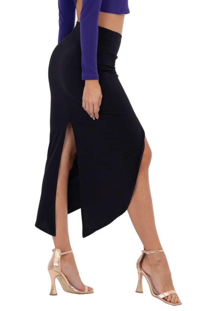 Tango Skirt With Curved Front Slit