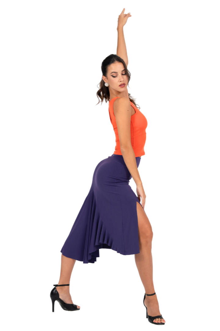 Tango Skirt With Ruffled Long Back Tail