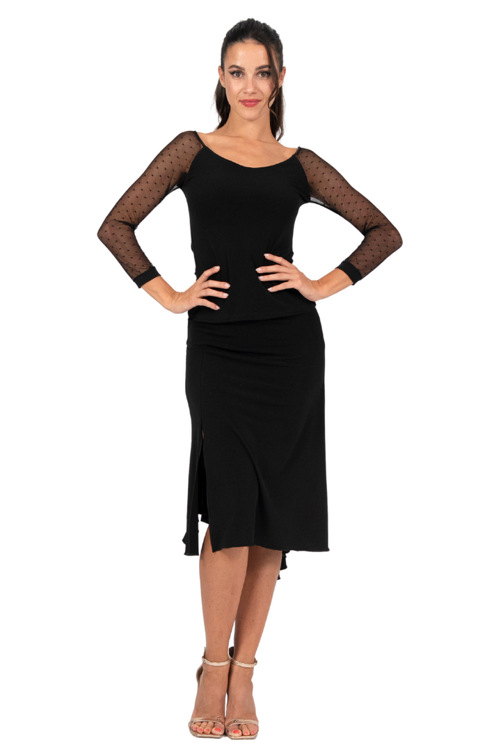 Tango Skirt With Ruffled Long Back Tail