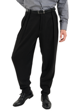 Load image into Gallery viewer, Tapered Black Tango Trousers With Two Inverted Pleats
