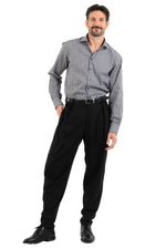 Load image into Gallery viewer, Tapered Black Tango Trousers With Two Inverted Pleats
