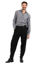 Load image into Gallery viewer, Tapered Black Tango Trousers With Two Inverted Pleats
