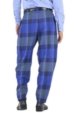 Load image into Gallery viewer, Tapered Blue Checkered Tango Pants With Two Inverted Pleats
