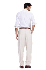 Load image into Gallery viewer, Tapered Sand Beige Tango Trousers With Two Inverted Pleats