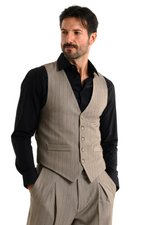 Load image into Gallery viewer, Taupe Striped Men&#39;s Tango Vest
