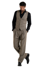 Load image into Gallery viewer, Taupe Striped Men&#39;s Tango Vest
