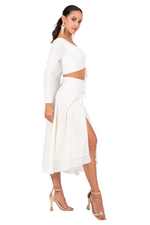 Load image into Gallery viewer, Floral Jacquard Two-layer Dance Skirt
