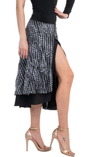 Load image into Gallery viewer, Textured Polka-Dot Print Two-layer Georgette Dance Skirt
