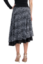 Load image into Gallery viewer, Textured Polka-Dot Print Two-layer Georgette Dance Skirt
