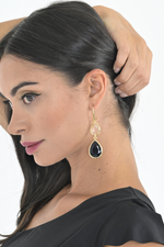 Load image into Gallery viewer, Thalia Black Gold Tango Earrings
