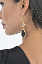 Load image into Gallery viewer, Thalia Black Gold Tango Earrings
