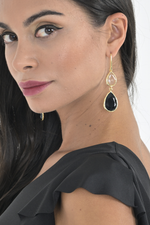 Load image into Gallery viewer, Thalia Black Gold Tango Earrings
