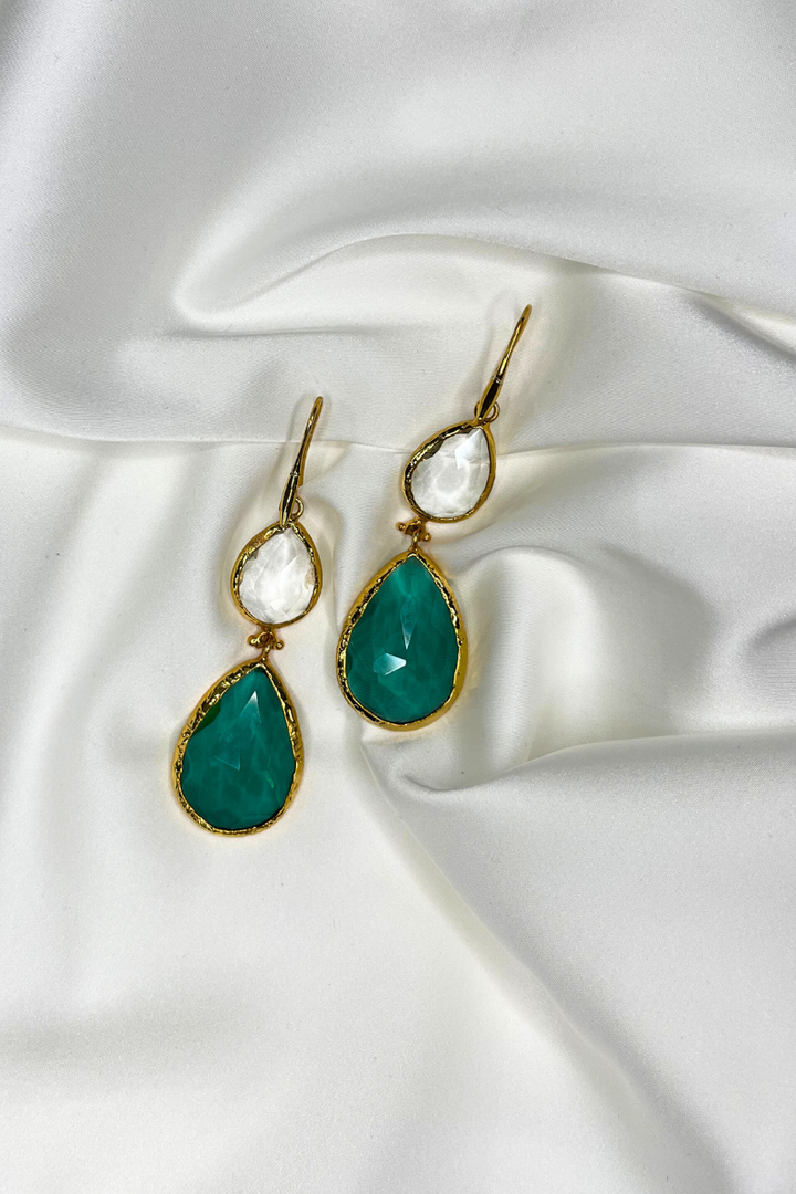 Thalia Green Gold Tango Earrings