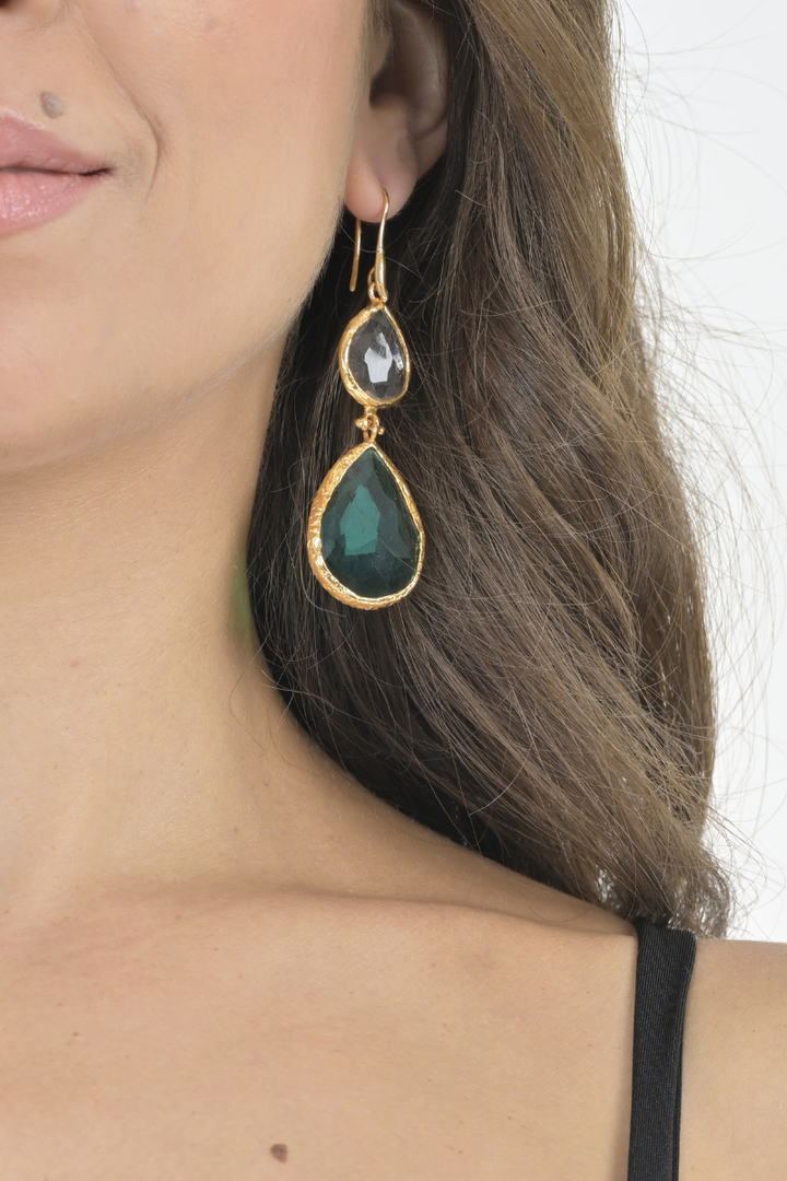 Thalia Green Gold Tango Earrings