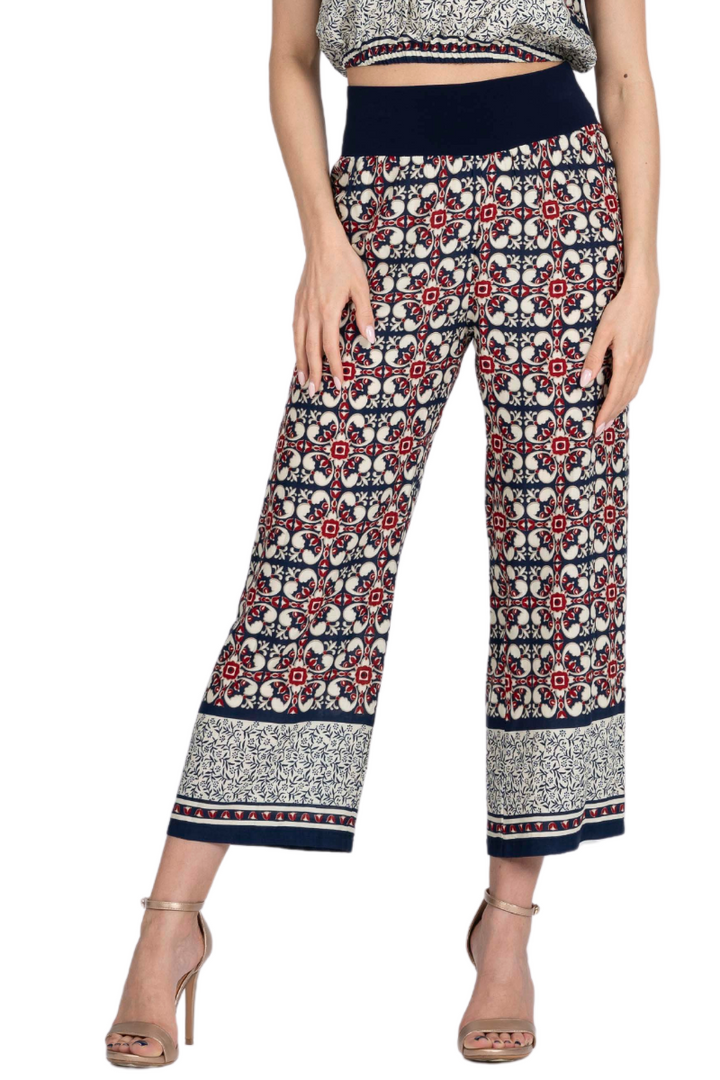 Tile Print Cropped Tango Pants