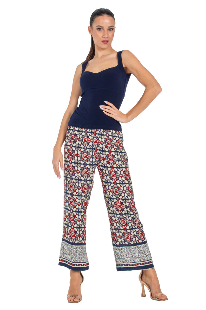 Tile Print Cropped Tango Pants